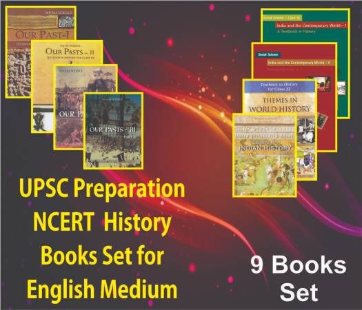 UPSC Prepration NCERT History Books Set Class VI to XII (ENGLISH Medium) for UPSC Exam (Prelims, Mains), IAS, Civil Services, IFS, IES and other exams